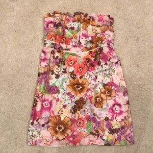 JCrew floral strapless dress